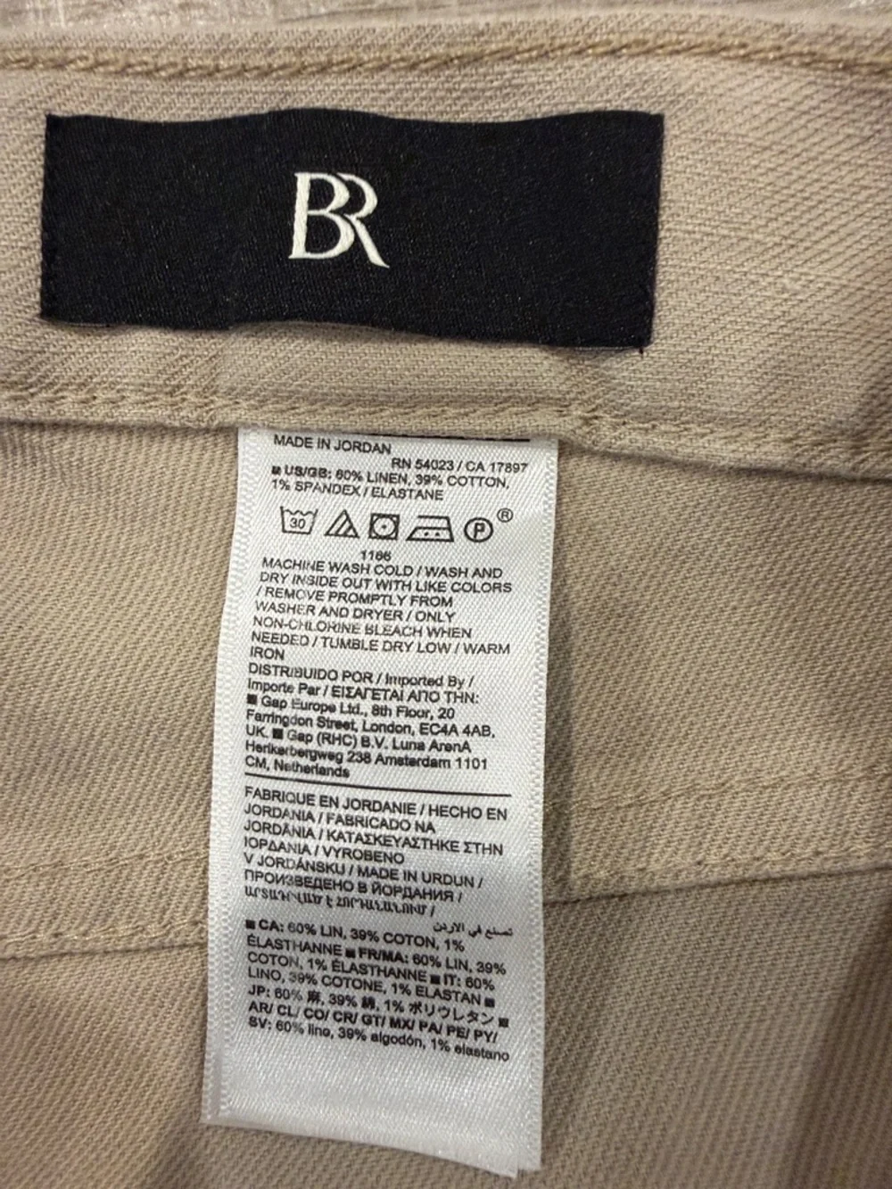 Banana Republic Men's Tan Linen Traveler Casual Pants